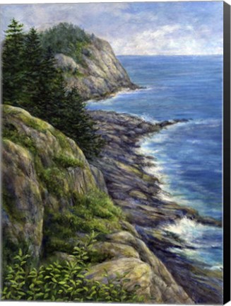 Framed Rock and the Sea Print