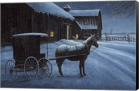 Framed Upon a Winter Night Print