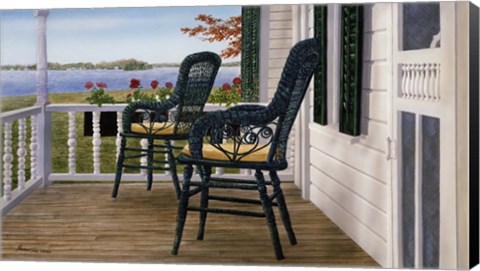 Framed Wicker &amp; Lace Print