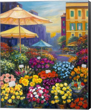 Framed Tuscan Flower Market Print