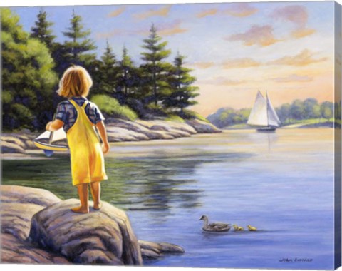 Framed Boy and His Boat Print