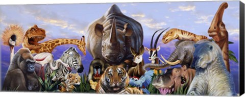 Framed Animal Collage 6 Print