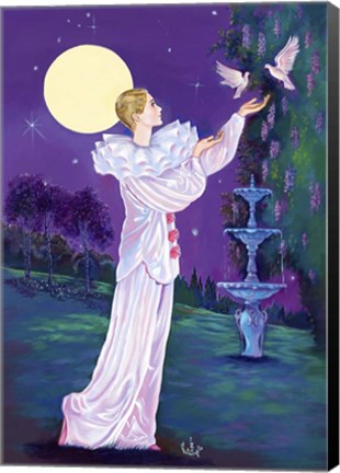 Framed Pierrot And Doves Print
