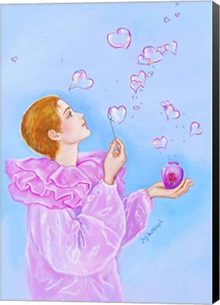 Framed Pierrot&#39;s Bubbles Of Love Print