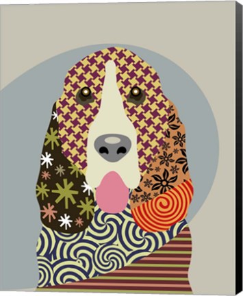 Framed Basset Hound Dog Print