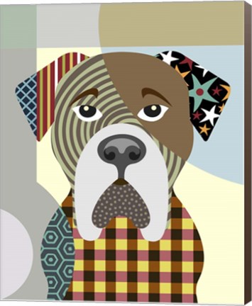 Framed BullMastiff Dog Print