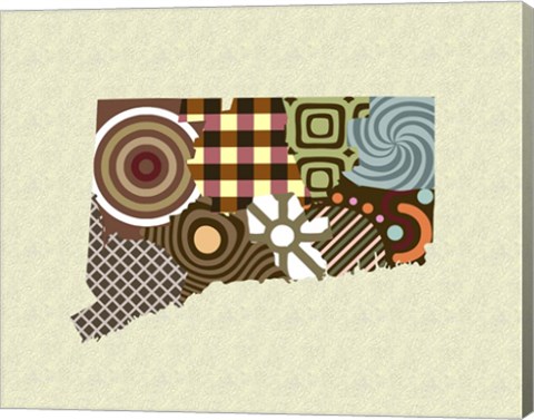 Framed Connecticut State Map Print