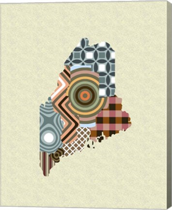 Framed Maine State Map Print