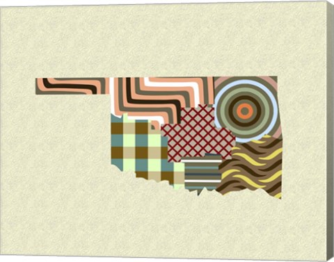 Framed Oklahoma State Map Print