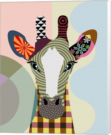 Framed Stand Tall Giraffe Print