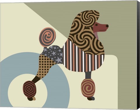 Framed Poodle Dog Print