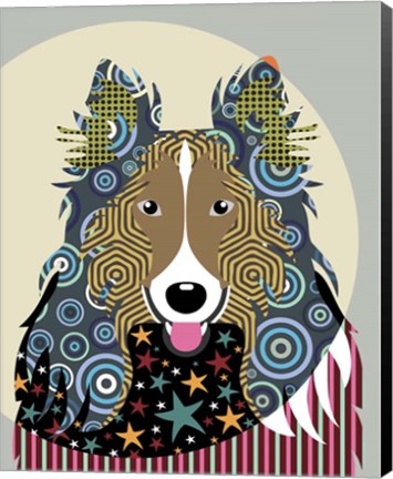 Framed Rough Collie Print