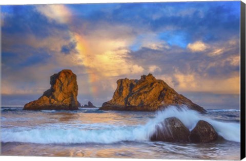Framed Bandon Rainbow Print Print