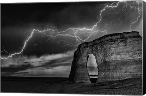 Framed BW Lightning at MR Print