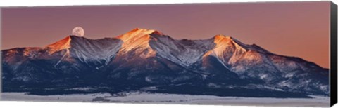 Framed Mount Princeton Moonset at Sunrise Print