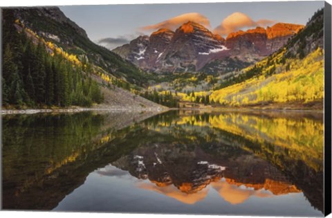 Framed Sunkissed Peaks Bright Print