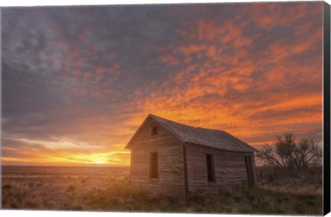 Framed Sunset on the Prairie Print