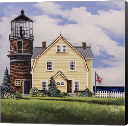 Framed Yellow Lighthouse Print