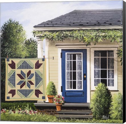 Framed Yellow Quilt Print