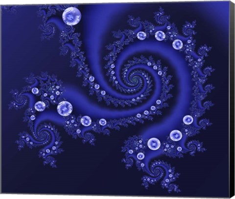Framed Marbleized Blue Print