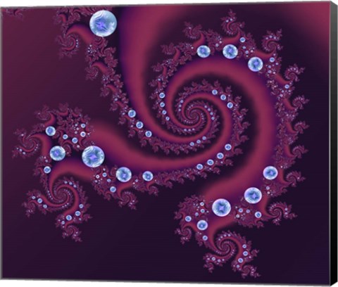 Framed Marbleized Red Print
