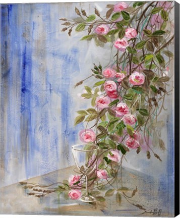 Framed Rosebush and Glass Print