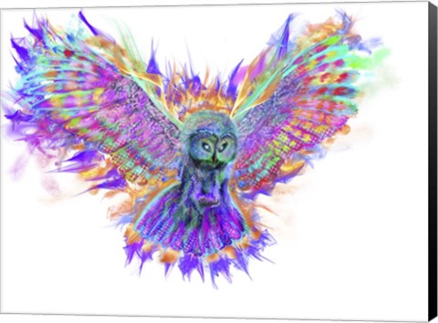 Framed Electric Owl 1 Print