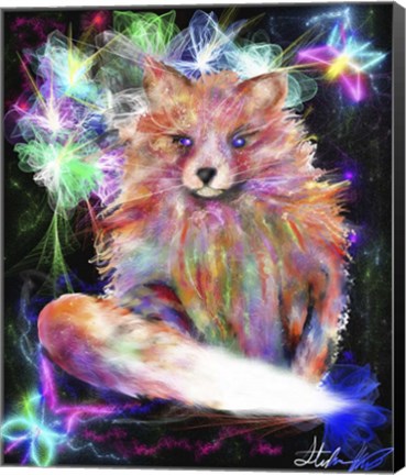 Framed Galaxy Baby Fox Print