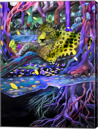 Framed Panther Forest Print