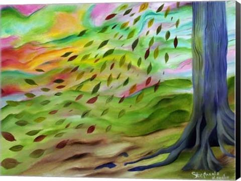 Framed Pastel Autumn Leaves Print