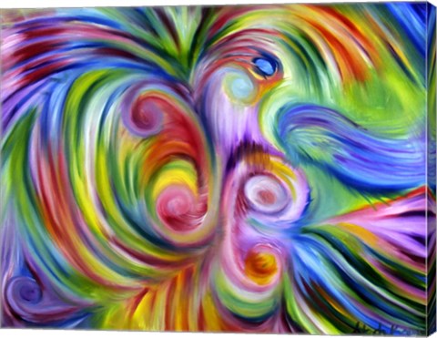 Framed Peacock Abstract Print