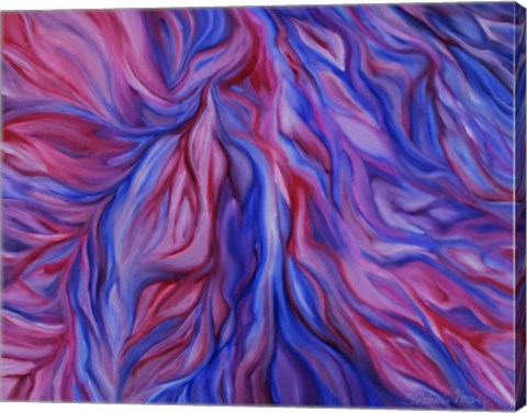 Framed Pink And Blue Flower Abstract Print