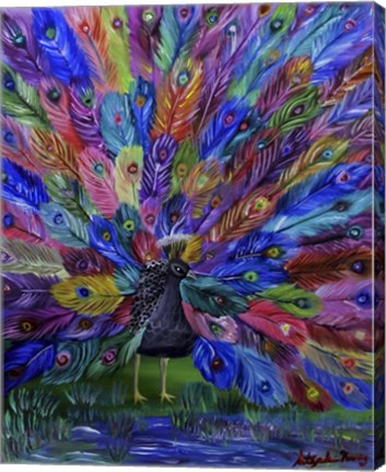 Framed Rainbow Peacock Print