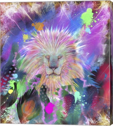 Framed Tribal Lion Head Print