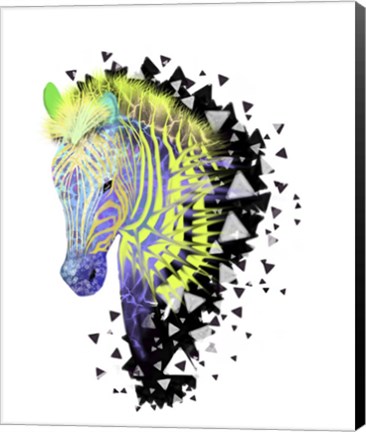 Framed Yellow Zebra Head Print