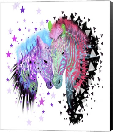 Framed Zebra Family Print