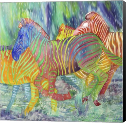 Framed Zoetic Zebras Print