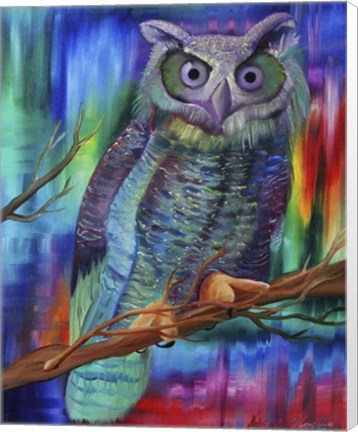 Framed Rainbow Owl Print