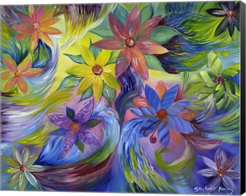 Framed Groovy Flowers Print