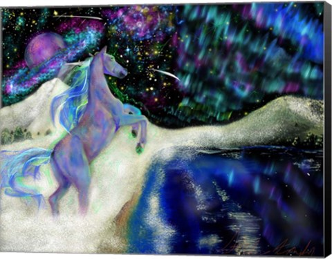 Framed Aurora Horse Print