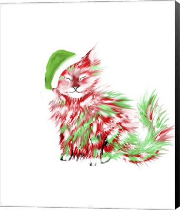 Framed Cat Christmas Print