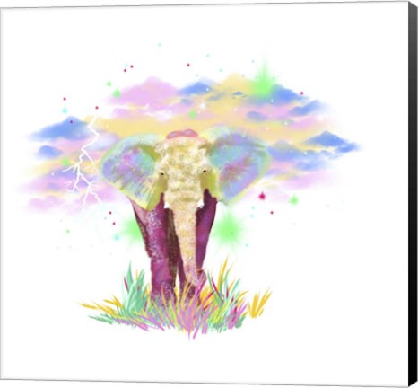 Framed Gold Elephant 2 Print