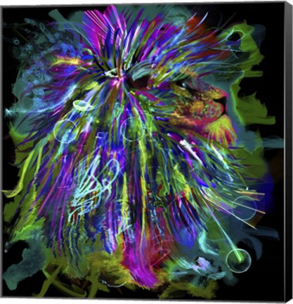 Framed Lion 44 Print