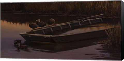 Framed Abandoned Skiff - Black Ducks Print