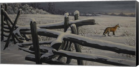 Framed Split Rail And Fox Print