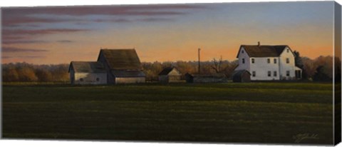 Framed Sunset On A Family Farm Print