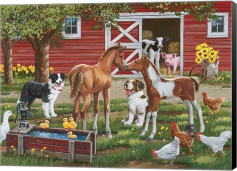 Framed Welcoming The New Pony Print