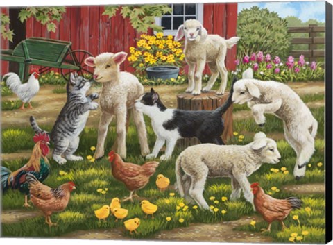 Framed Lambs on the Loose Print
