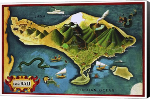 Framed Bali Province Of Indonesia Print