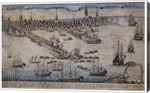 Framed Boston Revere 1768 Print